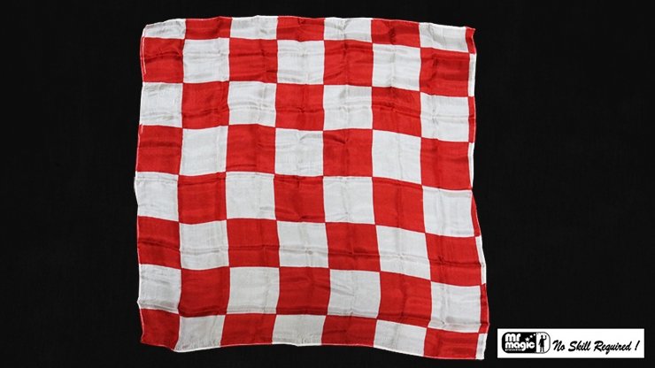 Production Hanky Chess Board Red and White (21" x 21") by Mr. Magic - Merchant of Magic