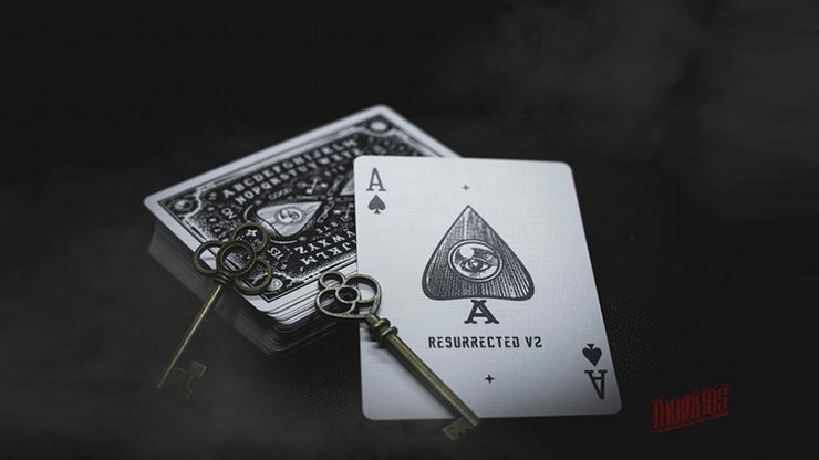 Resurrected V2 (Black) Playing Cards By Abraxas - Merchant of Magic
