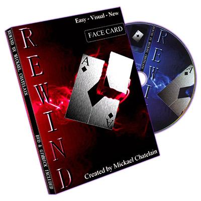 Rewind (Gimmick, DVD, FACE card, RED back) by Mickael Chatelain - Merchant of Magic