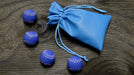 Set of 4 Leather Balls for Cups and Balls (Blue) by Leo Smetsers - Merchant of Magic