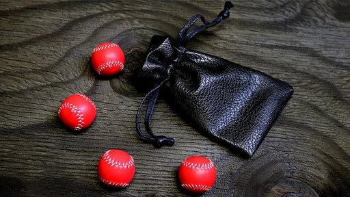 Set of 4 Leather Balls for Cups and Balls (Red) by Leo Smetsers - Merchant of Magic