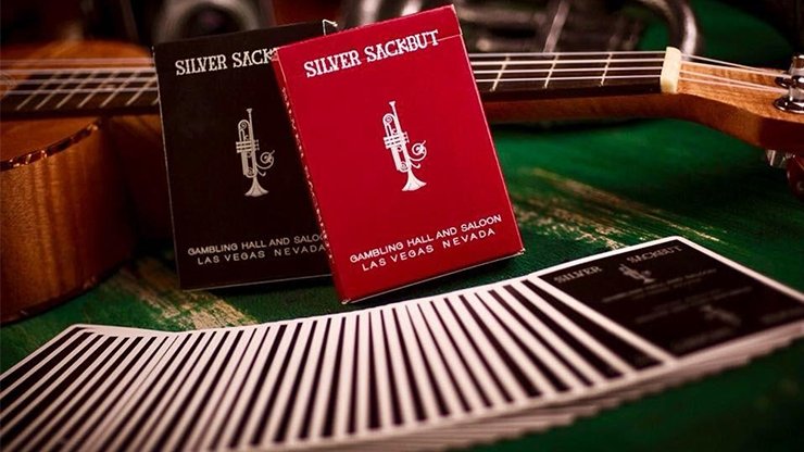 Silver Sackbut Playing Cards (Black) - Merchant of Magic
