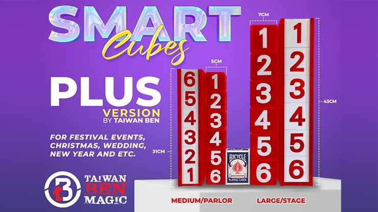 Smart Cubes PLUS RED (Medium / Parlor) by Taiwan Ben - Trick - Merchant of Magic