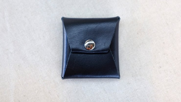Square Coin case (Black Leather) by Gentle Magic - Trick - Merchant of Magic