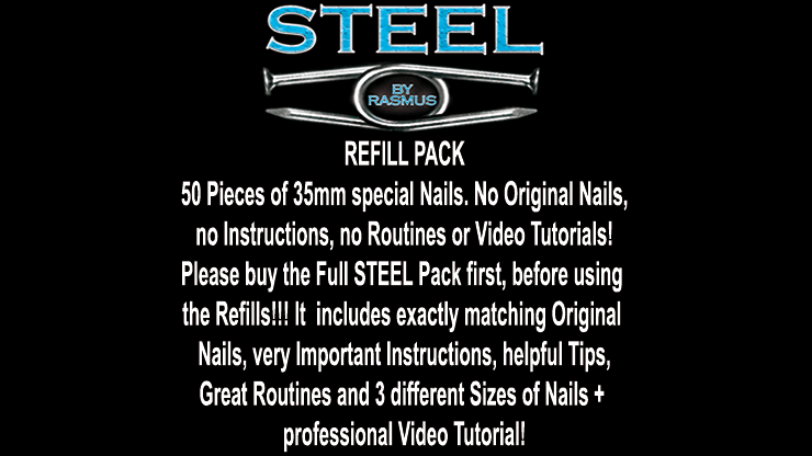 STEEL Refill Nails 50 ct. (35mm) by Rasmus - Merchant of Magic
