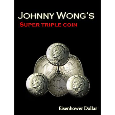 Super Triple Coin Eisenhower Dollar (with DVD) by Johnny Wong - Merchant of Magic