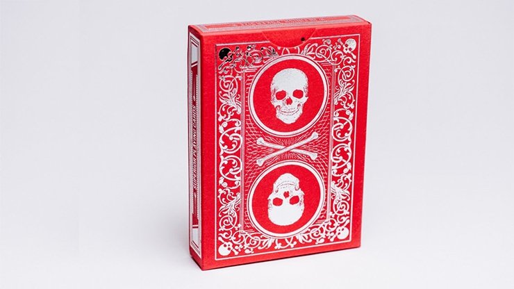 Superior Skull & Bones V2 (Red/Silver) Playing Cards by Expert Playing Card Co. - Merchant of Magic