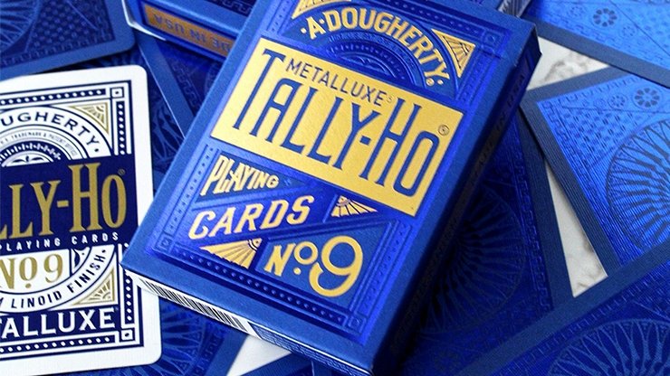 Tally Ho Blue (Circle) MetalLuxe Playing Cards by US Playing Cards - Merchant of Magic