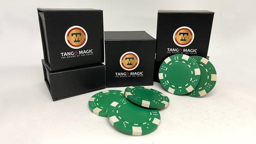 TUC Poker Chip Green plus 3 regular chips (by Tango Magic - Merchant of Magic