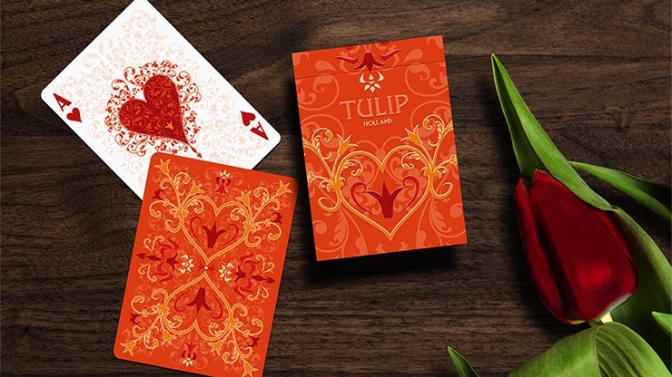 Tulip Playing Cards (Orange) by Dutch Card House Company - Merchant of Magic