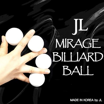 Two Inch Mirage Billiard Balls by JL (WHITE, 3 Balls and Shell) - Merchant of Magic