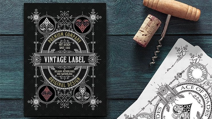 Vintage Label Playing Cards (Private Reserve White) by Craig Maidment - Merchant of Magic